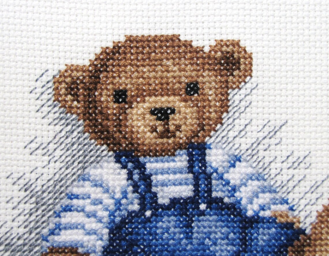Buy 2 Get 1 Free Teddy Bear Cross Stitch Pattern PDF Baby Boys Etsy UK
