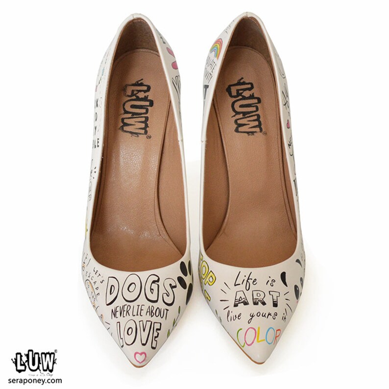 SULH Stiletto Hand Painted Shoe custom Write on Shoes Etsy