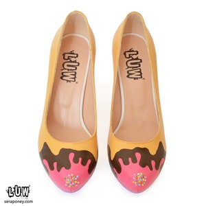 GELATO Pumps ice cream design shoes chocolate painted heels, candy colors custom pumps image 7