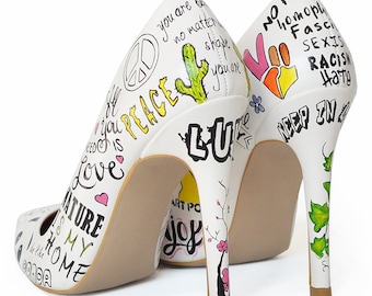 SULH | Stiletto - hand painted shoe (custom write on shoes)