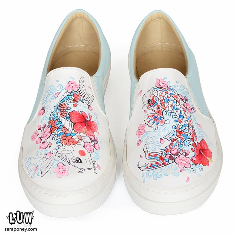 GOSHIKI Slipon koi fish shoes colorful koi fish slip on Etsy
