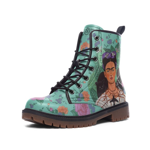 FRIDA Boots Frida Kahlo Shoes floral Print Boots Custom | Etsy Hong Kong
