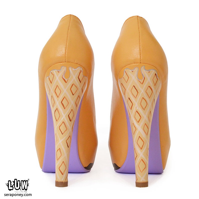 GELATO Pumps ice cream design shoes chocolate painted heels, candy colors custom pumps image 8