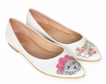 BESTIE | Flats (dog paint shoes, puppies shoes, hand painted flat shoe, custom dog shoes)