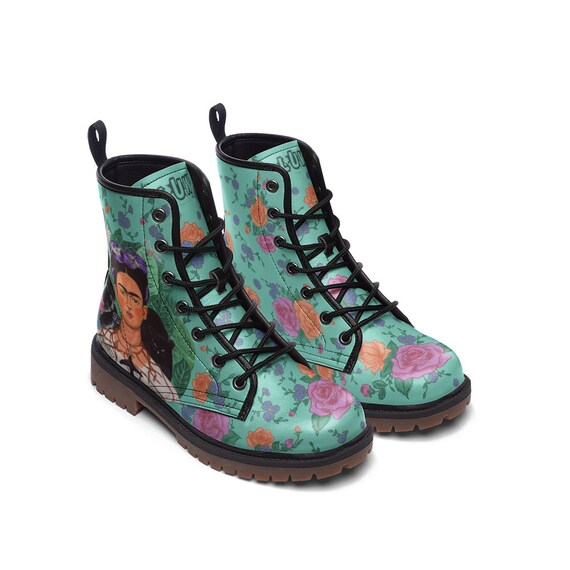 FRIDA Boots Frida Kahlo Shoes floral Print Boots Custom | Etsy Hong Kong