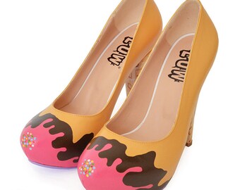 GELATO | Pumps - ice cream design shoes (chocolate painted heels, candy colors custom pumps)