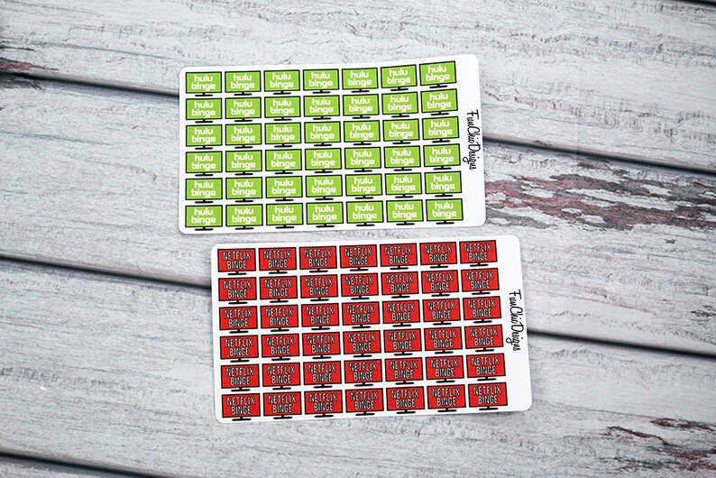 Netflix/Hulu Binge Planner Stickers Etsy