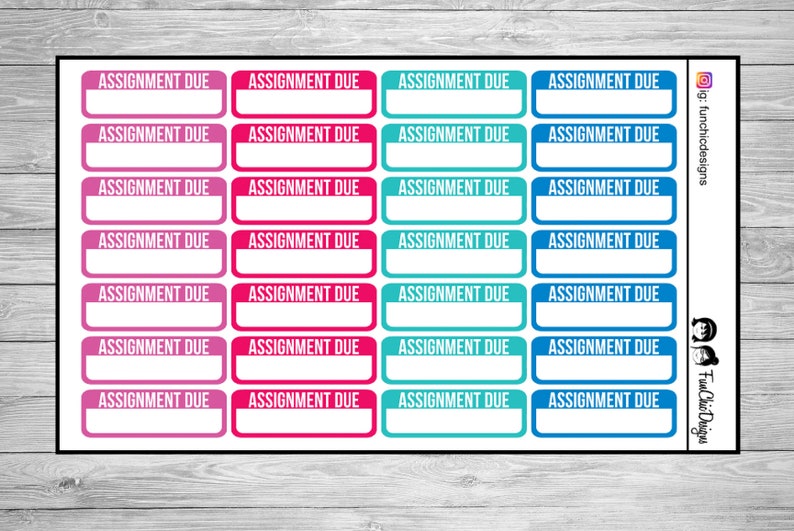 Assignment Due School Planner Stickers | Etsy