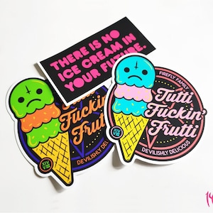 EXPLICIT Tutti Frutti Ice Cream stickers  / Rob Zombie stickers / Halloween / Horror movie sticker / The Devil's Rejects / Captain Spaulding