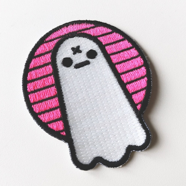 Hot Ghoul Summer - Embroidered ghost patch / Glow in the dark / Pastel Goth jacket patch / Synthwave / Under 10 / Halloween gift / Spooky