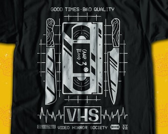 Good Times - VHS video horror t-shirt  / Horror movie t-shirt / Retro horror film shirt / Blockbuster t-shirt / Video Rental / Betamax
