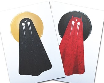 Phantom A5 Geist - Art Print / Gruselige Halloween Illustration / Kleines gothic Bild / Geister Bild / Gruseliger Kunstdruck