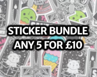 Mix and Match Sticker Bundle / Multibuy / Gothic Briefpapier / Horror Aufkleber / Sticker Schoner / Vinyl-Aufkleber / Hexen-Aufkleber / Laptop