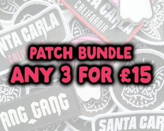 Patch bundle - Mix and match any 3 patches / Goth jacket patches / Battle jacket / Embroidered patch