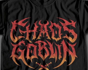 Chaos Metal - Heavy Metal Goblin t-shirt / game night shirt / RPG Boardgame / Tabletop tee / Goblincore / Orc / Dungeon crawler / Fantasy