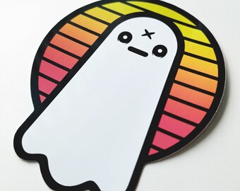 Hot Ghoul Summer - Vinyl Geist Aufkleber - Hexe Aufkleber / Synthwave / Süßer Geist Briefpapier / Pastell Goth Aufkleber / Geist Aufkleber
