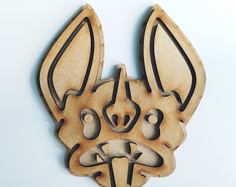 Night Bite - build your own hanging bat woodcut / customisable Halloween decoration / modern gothic decor / vampire bat art / DIY craft