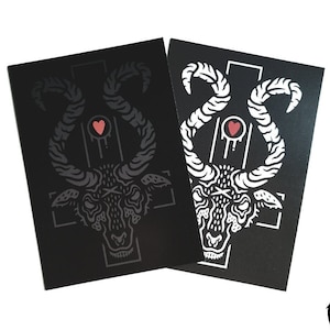 Hagel Zerstörer - A5 Ziegendruck / Gothic Druck / Gothic Poster / Ziege / Hexe / Black Phillip / 666 / Kruzifix / Kruzifix / Satanisch