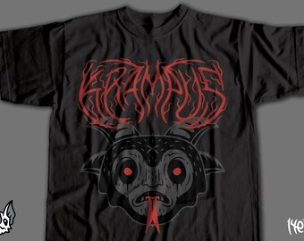 Black Christmas - Krampus t-shirt (UK) / Holiday horror shirt / folklore / Gothmas tee / Heavy Metal / Goth / Bad Kids Club / Hail Santa