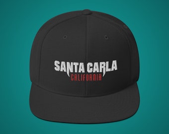 Santa Carla Snapback - Embroidered horror hat / California / Vampire Bat / Trucker / baseball cap / Goth headwear / 80s VHS movie