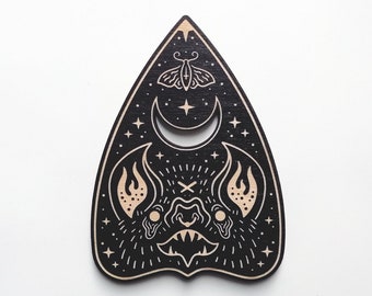 The Hunger - Laser Engraved Planchette Bat Woodcut / Horror gift / Goth home decor / Gothic wall hanging / spirit board / Witch / Witchcraft