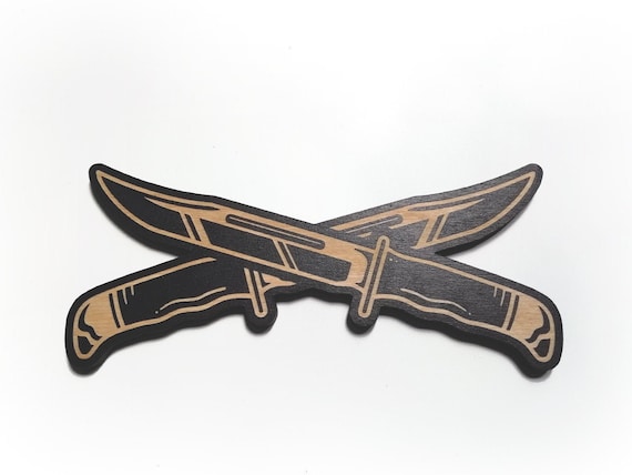 Ghost Blade - Laser Engraved Wooden Knives / Scream knife / Wall hanging / Goth decor / Woodcut / Horror prop / Scary movie / Halloween