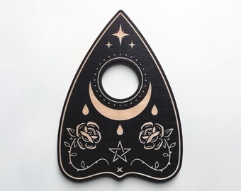 Blessed - Laser Engraved Planchette Woodcut / Horror gift / Goth decor / Gothic wall hanging / Spirit board / Witch / Witchcraft / Magic