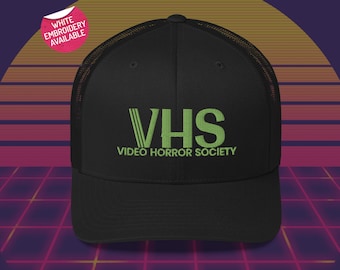 Video Horror Society (VHS) Trucker Hat - Retro mesh baseball cap / Blockbuster snapback / 1980s fan