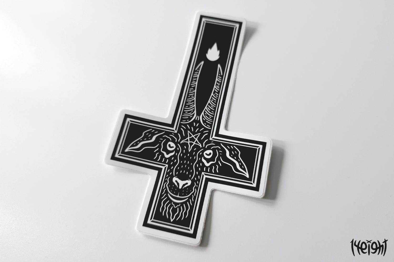Autocollant Vinyle Croix Chrétienne - Blanc, Motif Poisson - Neuf (Jersey)