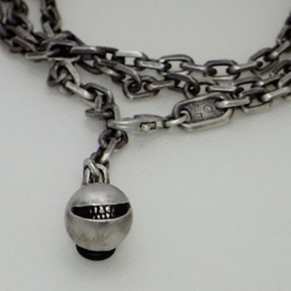 smile ball chain_B1 (s_m-B.04) / smiling triple wrap bracelet necklace pendant sterling silver jewelry
