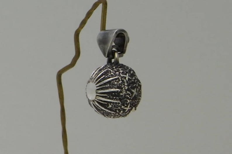 crescent moon smile jewelry necklace pendant sterling silver ball crescent moon smile s/_m-P.81