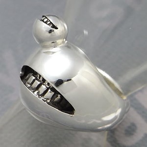 leende boll ring_11 (s_m-R.19) / otrevlig mage knöl svullnad smycken i sterlingsilver unik statement-ring