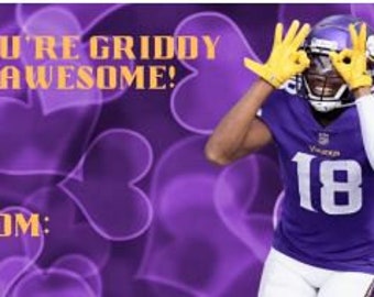 Paquete de San Valentín para el aula infantil de los Minnesota Vikings con descarga digital instantánea para el Día de San Valentín.