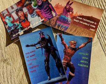 Tarjetas escolares para niños del aula con temática de videojuegos de San Valentín de dos semanas, descarga instantánea en formato PDF imprimible.