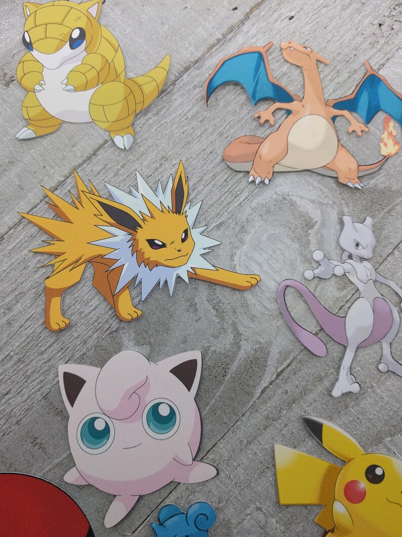 GIANT Cardstock pokemon cutouts. Choose Pikachu Squirtle Etsy