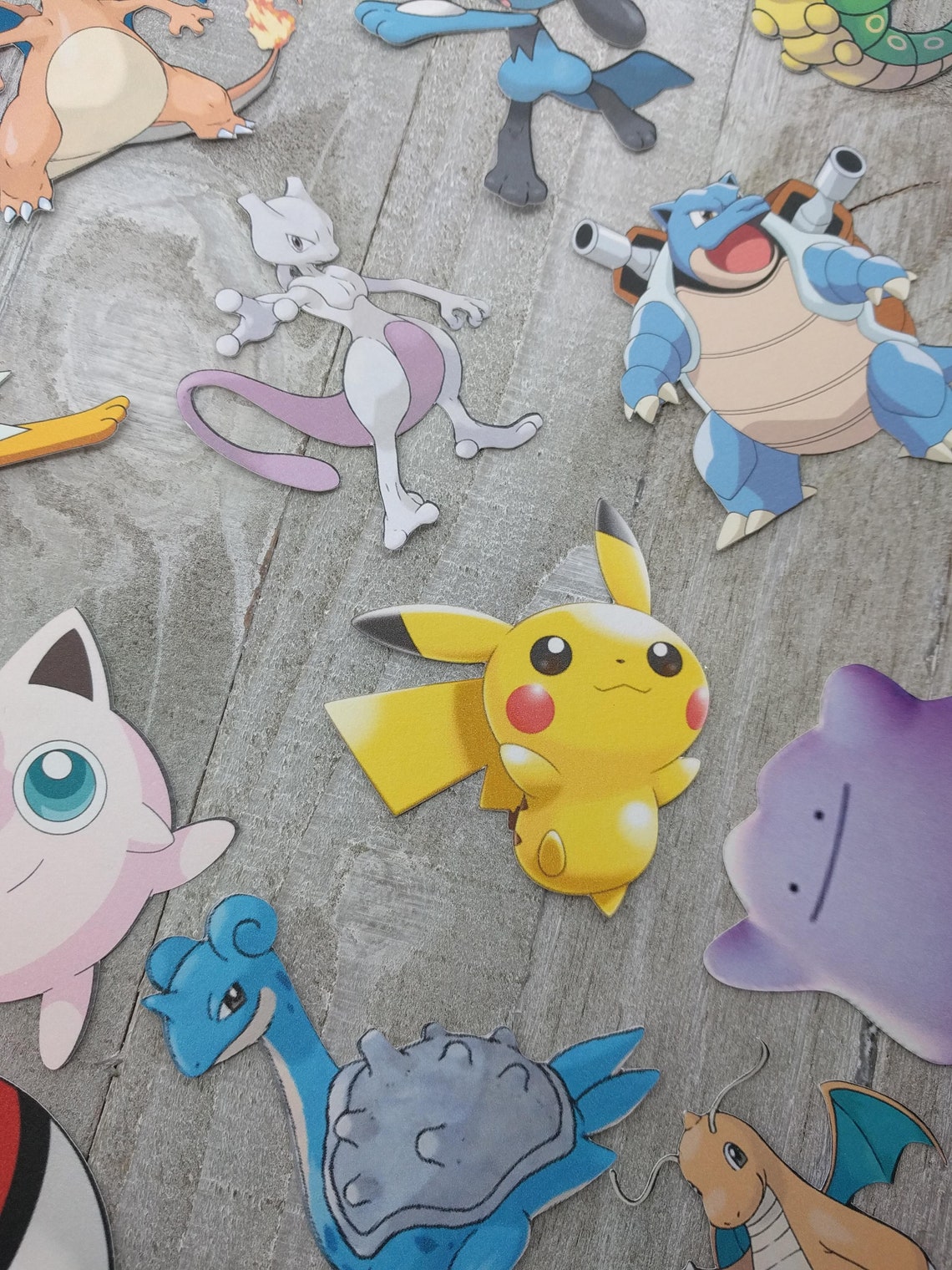 Cardstock pokemon cutouts. 12 pack of pokemon. Choose Etsy