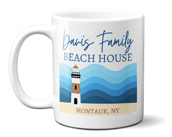 Personalized Beach House Mug | Custom Beach House Mug | Personalized Beach Mug | Personalized Vacation | Beach Coffee | 11 oz or 15 oz Mug