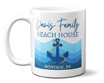 Tazza personalizzata per la casa sulla spiaggia / Tazza personalizzata per la casa sulla spiaggia / Tazza da spiaggia personalizzata / Vacanza personalizzata / Caffè sulla spiaggia / Tazza da 11 once o 15 once