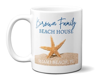 Tazza personalizzata per la casa sulla spiaggia / Tazza personalizzata per la casa sulla spiaggia / Tazza da spiaggia personalizzata / Vacanza personalizzata / Caffè sulla spiaggia / Tazza da 11 once o 15 once
