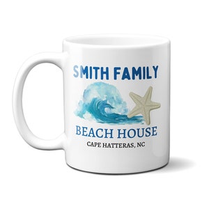 Personalized Beach House Mug | Custom Beach House Mug | Personalized Beach Mug | Personalized Vacation | Beach Coffee | 11 oz or 15 oz Mug