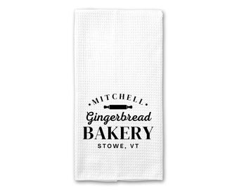 Christmas Tea Towel Gingerbread | Family Gingerbread Towel | Christmas Gingerbread Kitchen Towel | Tea Kitchen Towel Gingerbread Cookies