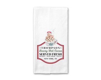 Christmas Tea Towel Gingerbread | Family Gingerbread Towel | Christmas Gingerbread Kitchen Towel | Tea Kitchen Towel Gingerbread Cookies