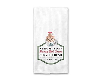 Christmas Tea Towel Gingerbread | Family Gingerbread Towel | Christmas Gingerbread Kitchen Towel | Tea Kitchen Towel Gingerbread Cookies