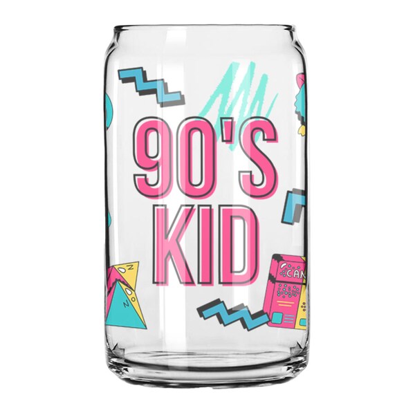 90er Jahre Tumbler Wrap Glasdose | Nostalgische Kaffeeglas Dose | 90er Jahre Kindergeschenk | Lustiger Eiskaffee | Trendige Eiskaffeetasse | Retro 90er Jahre lustiges Geschenk