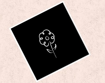 Simple Flower Art, Flower art print, minimalistische kunst, minimalistische wanddecor, bloemenmuurkunst, digitale download