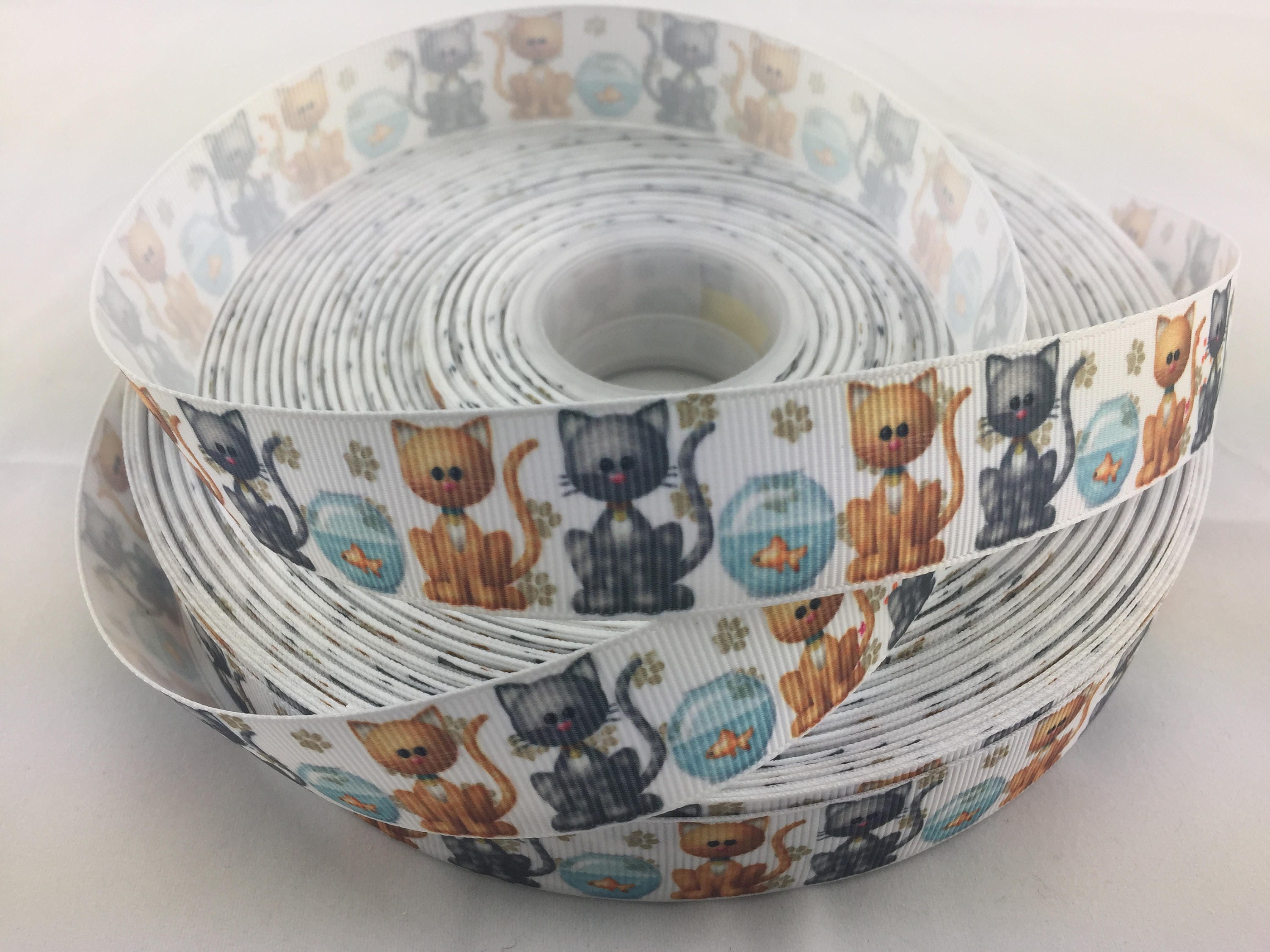 Cat Grosgrain Ribbons kitty ribbons kitten ribbons animal Etsy