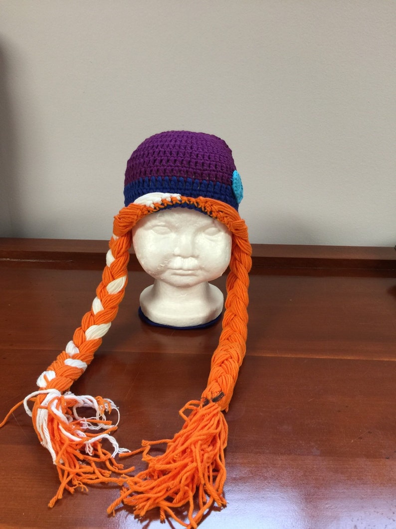 Anna crochet hat frozen sister crochet hat princess costume halloween costume frozen crochet hat princess hat