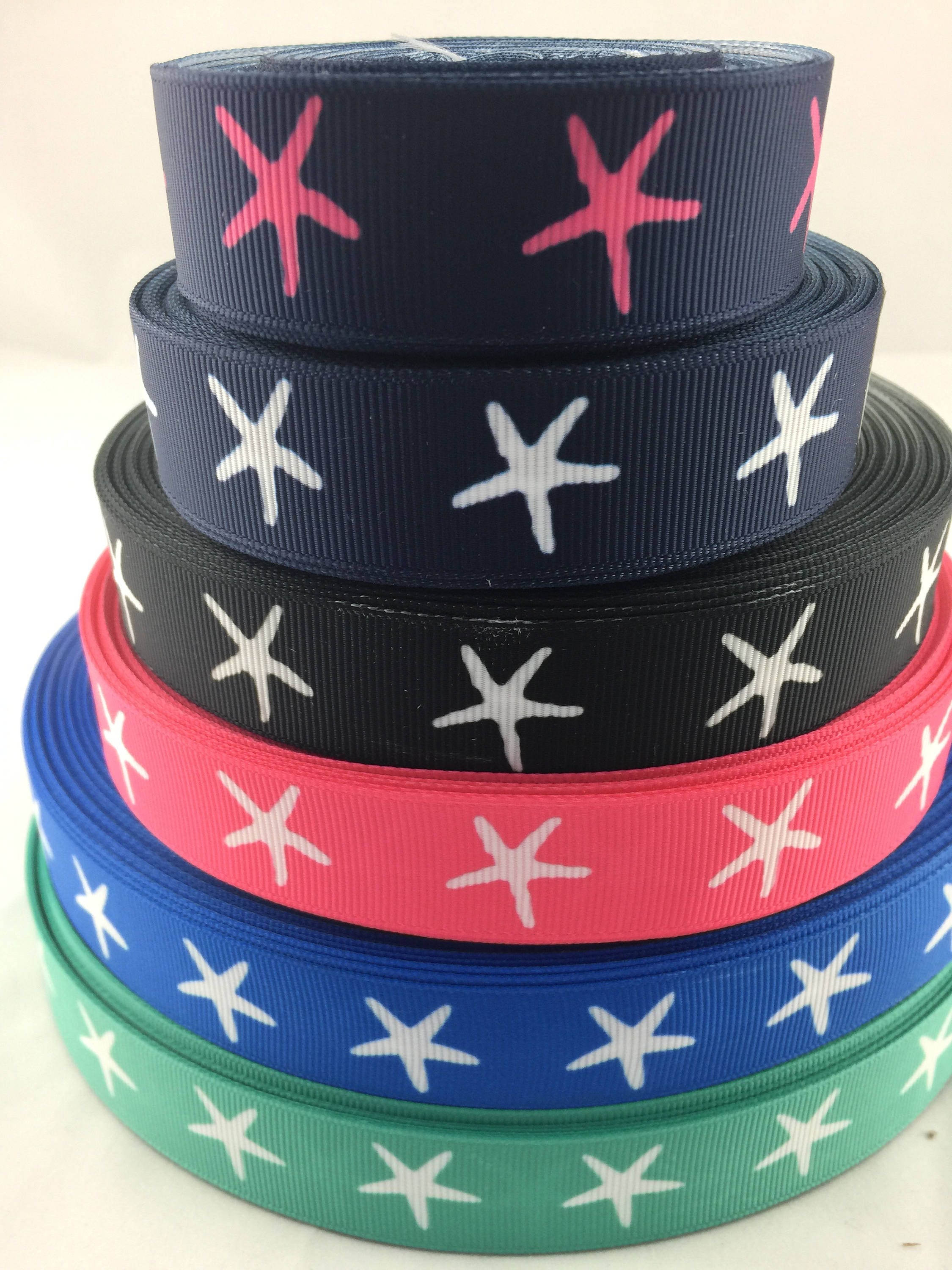 Sand dollar ribbons Beach Grosgrain Ribbon starfish