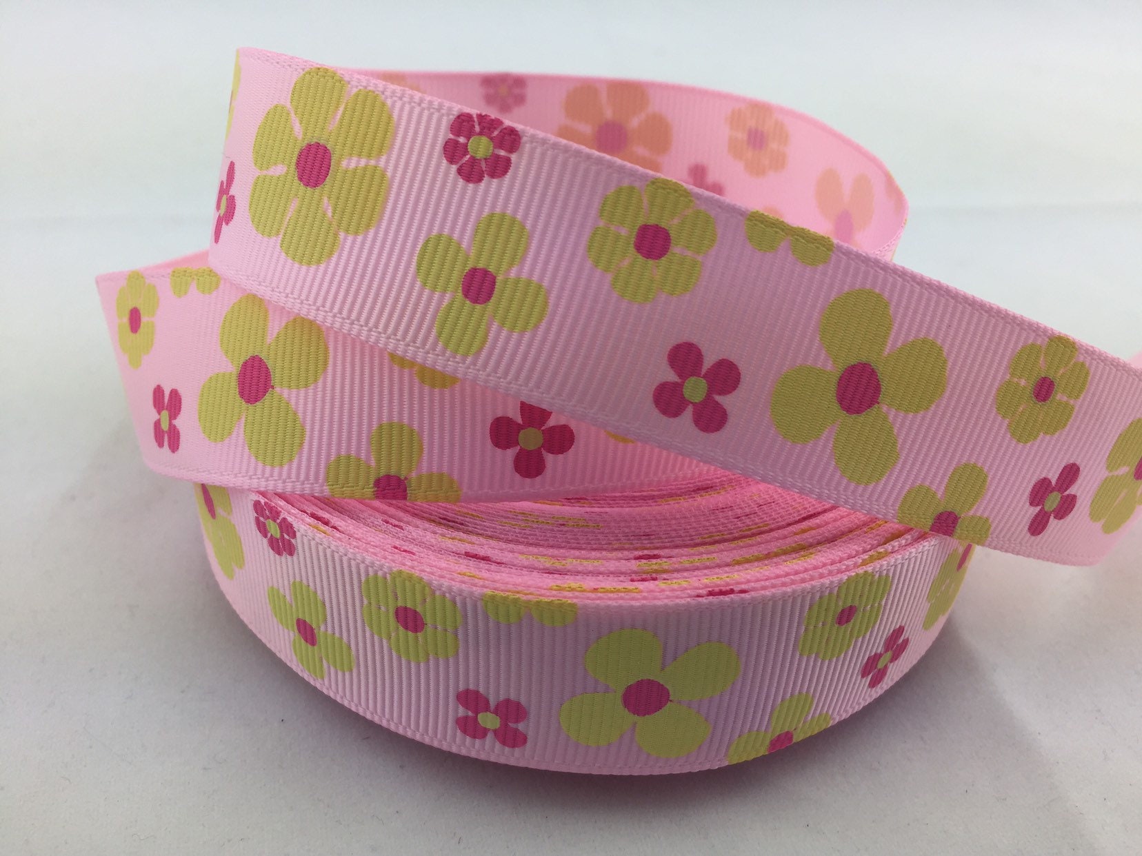 Daisy ribbons Gerber daisy ribbons Grosgiain Ribbons floral Etsy