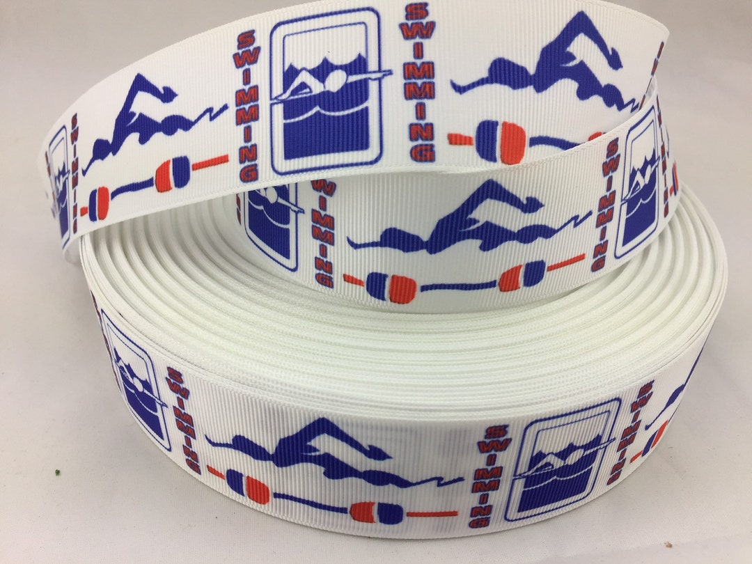 Swimming Ribbons, Swim Meet Grosgrain Ribbon, Swimmer Ribbons. Sport